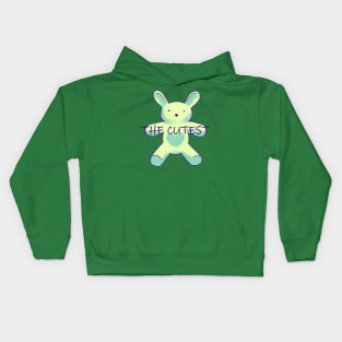 The cutest bunny green Kids Hoodie